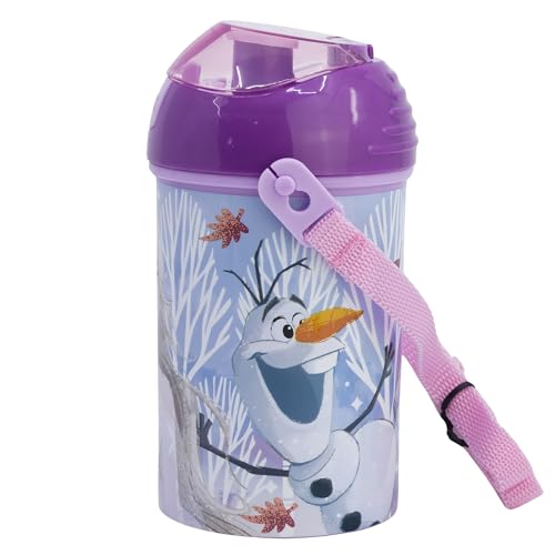 Bottiglia Riutilizzabile Robot Pop Up Con Cannuccia, Corra Y Cierre De 450 Ml | Frozen Autum Leaves