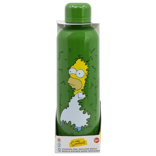 Stor Simpsons, Borraccia Termica Riutilizzabile In Acciaio Inox Con Doppio Isolamento, 515 Ml