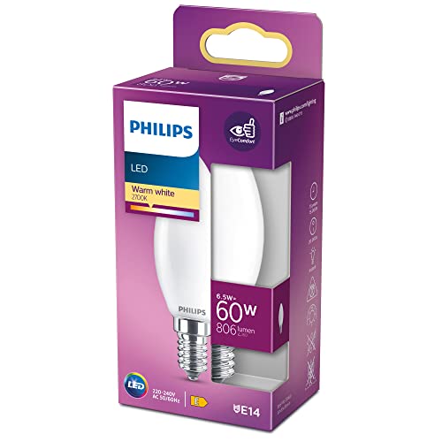 Philips Bombilla Vela Led E14 6,5W 806Lm 2.700K Luz Calida