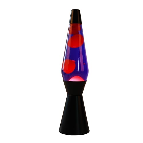 I-Total® - Lampada Lava, Effetto Bolle, Lava Lamp Colorata (Viola/Rosa Base Nera)