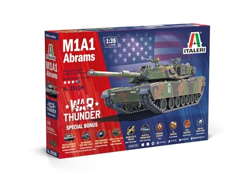 Italeri 35108 M1A1 Abrams War Thunder Edition, Scala 1:35, Plastic Model Kit/Modello In Plastica Da Montare