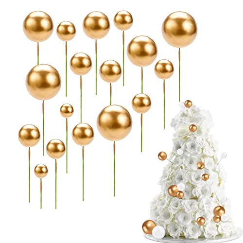 Topper Foam Ball Torta,60 Pezzi Cupcake Perle Balls Torta Inserto Topper Mini Topper Torta Palloncino Plettri 4 Taglie Topper Per Torta Cupcake Pallin