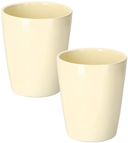 Kotarbau® - Set Da 2 Vasi Da Fiori In Ceramica, Per Orchidee, Altezza 150 Mm, Diametro 120 Mm, Colore Crema