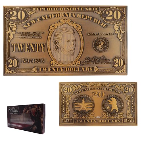 Fallout New Vegas Replica Ncr $20 Fattura In Metallo In Rilievo In Edizione Limitata