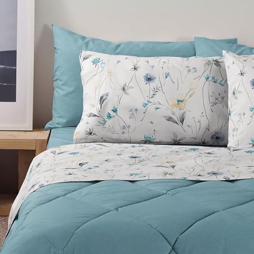 Bassetti Completo Letto Matrimoniale 100% Cotone - Collezione Dream - (1 Lenzuolo Sopra 240X280 + 1 Lenzuolo Sotto Con Angoli 175X200 + 2 Federe 50X80