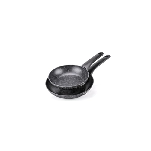 Moneta Formidabile Stone Set Di 2 Padelle Antiaderenti 24-28Cm, Anche Per Induzione, 100% Made In Italy Nero Set 2 Padelle 24-28Cm Nero