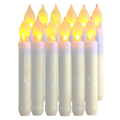 12Pcs Flameless Led Candles Lights Battery Operated Votive Led Taper Candles For Christmas Wedding Birthday Party Halloween Room Decorations,6.5 X 0.9
