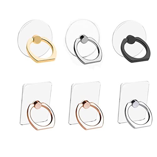 Bessy Shop Supporto Per Anello Per Telefono Cellulare, 6 Pezzi Anello Supporto Ring Cellulare Con Rotazione A 360° Anello Telefono Per Dito Per Smartp