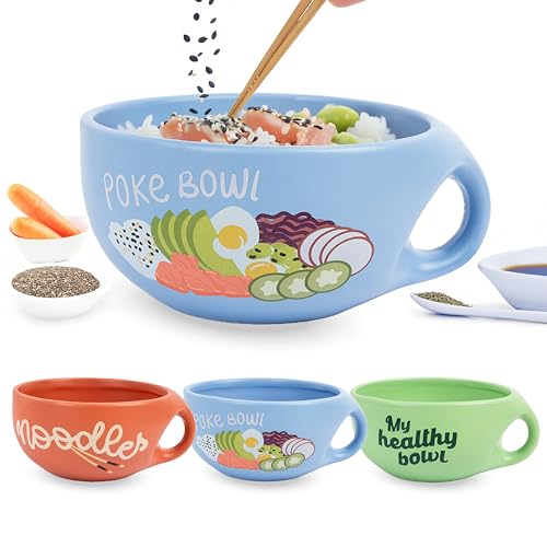 Fisura – Ciotola Originale Poke. Ciotola In Ceramica 680 Ml Per Poke, Insalate E Zuppe Di Noodles. Scodella Giapponese Perfetta Per Pho, Udon E Soba.