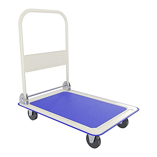 Carrello Richiudibile Pieghevole Tuttofare Portata 150 Kg Con 4 Ruote Carrellino Trasportatore A Piattaforma Pianale In Acciaio Rivestimento Antiscivo