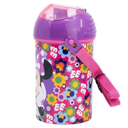 Bottiglia Riutilizzabile Robot Pop Up Con Cannuccia, Corra Y Cierre De 450 Ml | Minnie Bold Florals