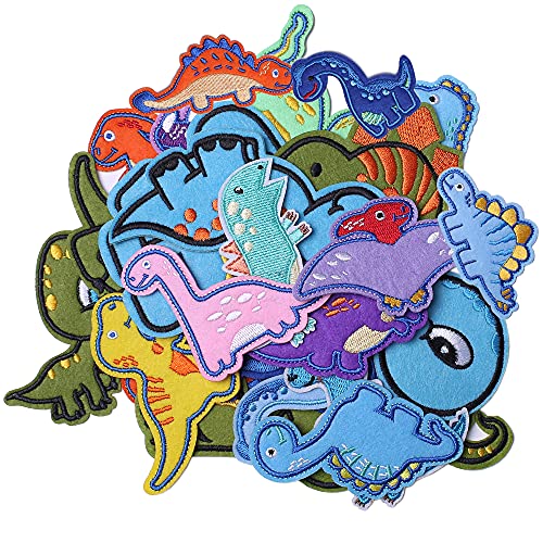 Tacvel Dinosaurier-Flicken Zum Aufbügeln Für Kinderkleidung, Dinosaurier-Motiv, Bestickt, Zum Aufnähen Für Jacken, Rucksäcke, Mützen, Jeans Zum Dekori