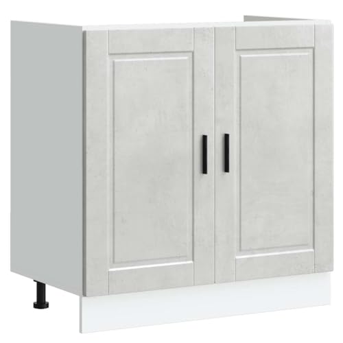 Vidaxl Mobile Base Lavello Porto Grigio Cemento 80X46X81,5 Cm