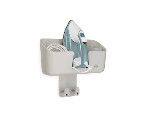 Joseph Joseph Ironhub Supporto Per Asse Da Stiro, Cestino Porta Ferro Elettrico E Caraffa Inclusa, Montaggio A Parete, Gancio Regolabile, Resistente A