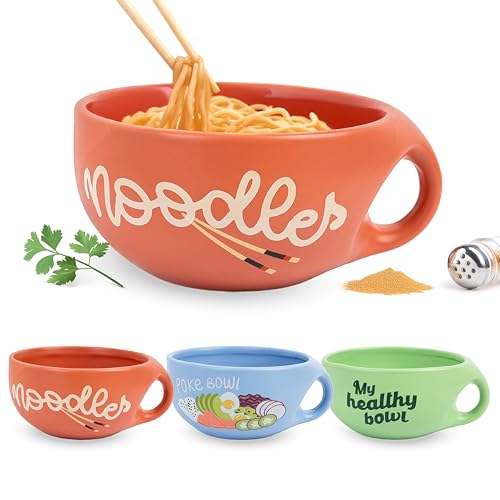 Fisura – Ciotola Ramen Noodles. Ciotola Giapponese Originale Per Ramen. Scodella In Ceramica 680 Ml Per Noodles, Pho, Udon E Soba. 19,5 Cm X 8,5 Cm