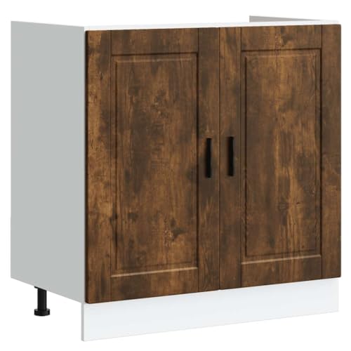 Vidaxl Mobile Base Lavello Porto Rovere Fumo 80X46X81,5 Cm Truciolato