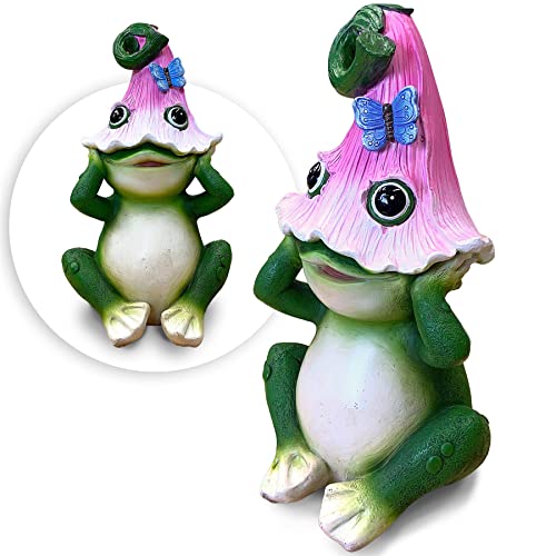 The Enchanted Garden Frog Ornamento Peeking Statue Outdoor Resina Decorazione Figurine Per Patio Prato Yard Decor
