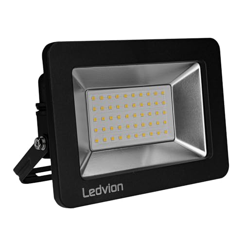 Ledvion - Proiettore Led, 50 Watt, Osram Led, 6500K, 4250 Lumen, Ip65 Impermeabile, Inclusa Connessione Rapida