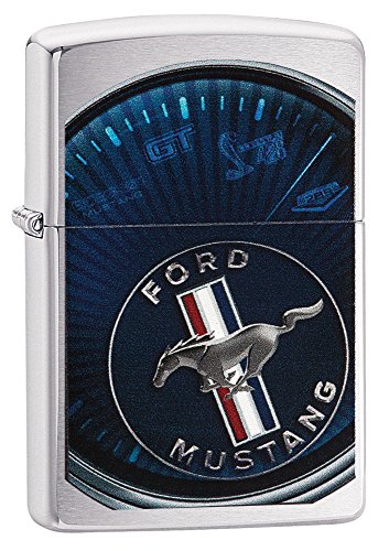 Zippo Ford Mustang Lighter, Metal, Silver, One Size