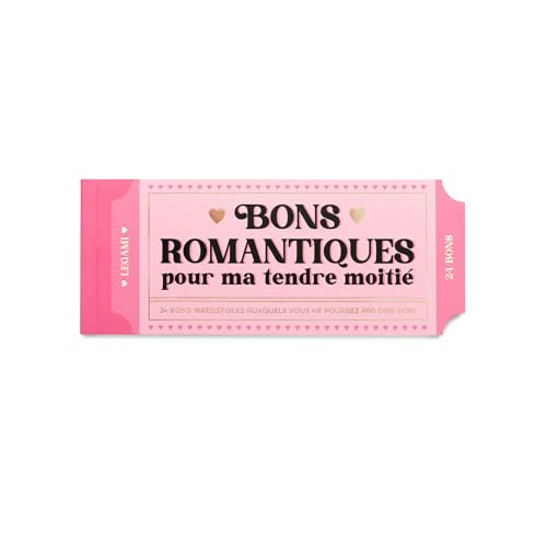 Legami - Blocco Di 24 Voucher Romantici, In Francese, Buoni Romantici Per La Tua Metà, Buoni Regalo Per San Valentino, Compleanno, Anniversario, Carta