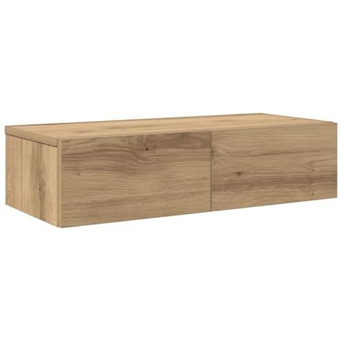 Vidaxl Scaffale A Parete Con Cassetti Rovere 60X26,5X15 Cm Truciolato, Mensola Da Muro Con Mobiletto, Mobiletto Portaoggetti Montato A Muro, Unità A M