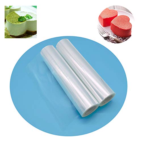 Witgift 2 Rotoli Di Pellicola Per Bordi Per Torte, 20 Cm X 10 M, Trasparente, Per Decorazioni Di Torte, Cioccolato, Mousse E Collari