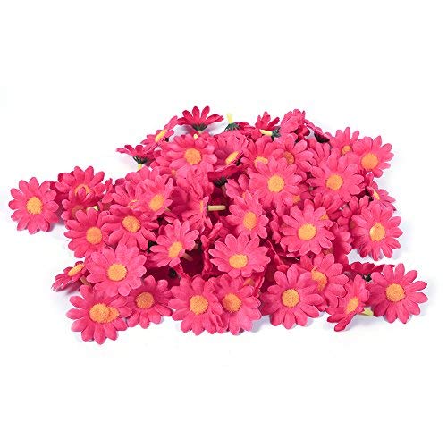 Gerbera - 100 Pezzi, Fiori Artificiali In Tessuto, Per Feste, Matrimoni, Fai Da Te, Decorazione Artigianale (Rosa)