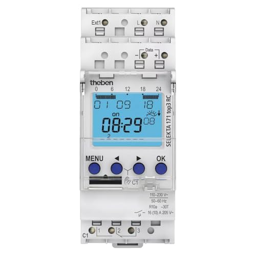 Theben 1710330 Selekta 171 Top3 Rc – Timer Astro – Programma Settimanale – 1 Canale – Programmazione App Possibile – 84 Slot Di Memoria
