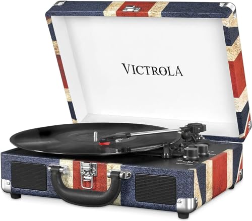 Victrola Valigia Giradischi Vintage Bluetooth A 3 Velocità - Uk Flag