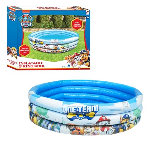 Paw Patrol Piscina, Piscina Gonfiabile, Piscina Per Bambini, Piscina Da Giardino, Piscina Tonda Multicolor, 100 Cm