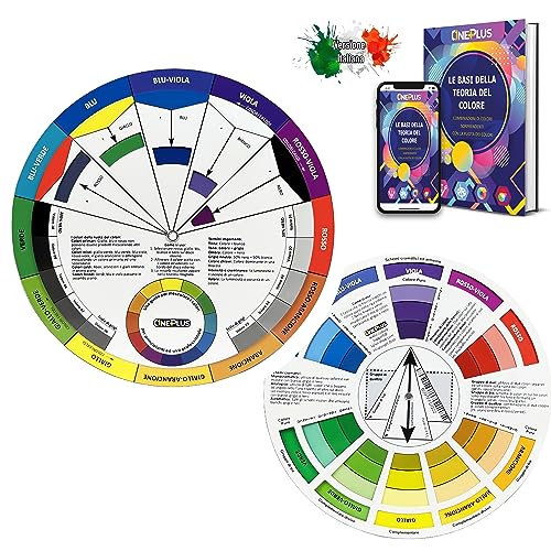 One+Plus, 2 Pezzi, Ruota Dei Colori, Colore Ruota, Giradischi Del Cerchio Dei Colori Italiano, Ruota Dei Colori Tascabile, Per Pittura, Design E Trucc