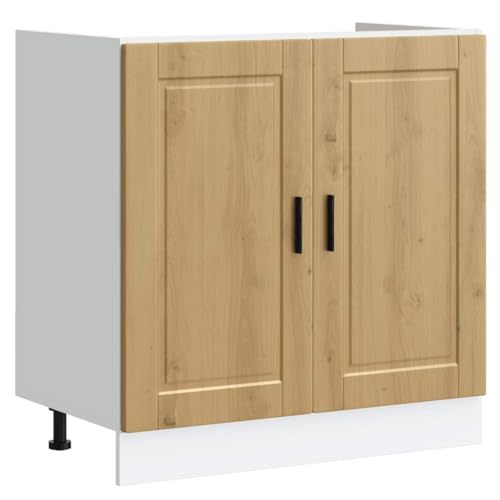 Vidaxl Mobile Base Lavello Porto Rovere Artigianale 80X46X81,5 Cm, Mobile Base Cucina, Lavello Cucina Mobile Base, Lavello Base