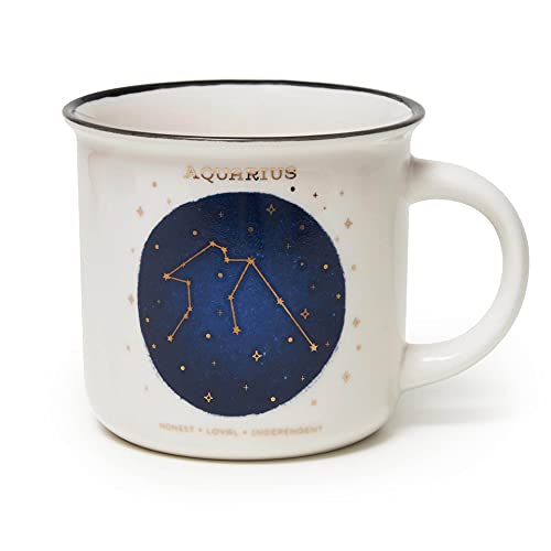 Legami - Tazza, Count Your Lucky Stars, Tazza In Porcellana New Bone China, Segno Zodiacale Laminato In Oro, Lavabile In Lavastoviglie, Capacità 350 M