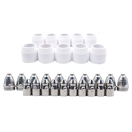 Cenpek 30 Pz Plasma Elettrodo Punta Ugello 1.5 100Amp Plasma Cutter Torcia Consumabili Kit Fit P-80 Cutter Punte Ugello