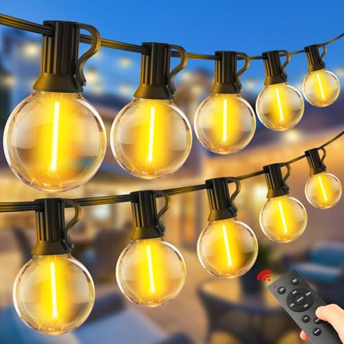Yratervsr Luci Giardino Led 30 Metri Catena Esterno 100 Ft G40 Ip44 Luminosa Lampadine Per Gazebo Terrazzo Luce Catena Luminosa Filo Con Telecomando E