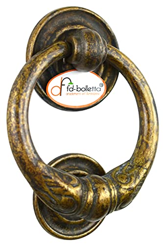 Fd-Bolletta Arredamento E Illuminazione Battente Porta,Batacchi,Battente Ottone,Battente Ad Anello Btm1 Misure:H Battente 13Cm,H Totale Come In Foto 1
