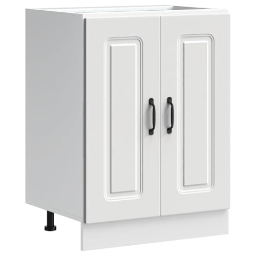 Vidaxl Mobile Base Lavello Kalmar Bianco 60X46X81,5 Cm In Truciolato
