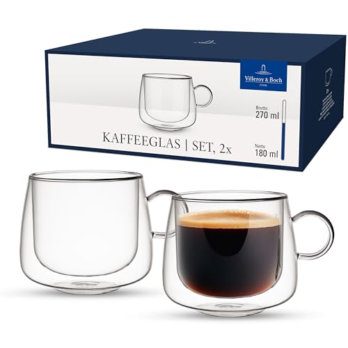 Villeroy & Boch – Artesano Hot&Cold Beverages Bicchiere Da Caffè, Bicchieri A Doppia Parete Per Bevande Calde E Fredde, Vetro Borosilicato, Lavabile I
