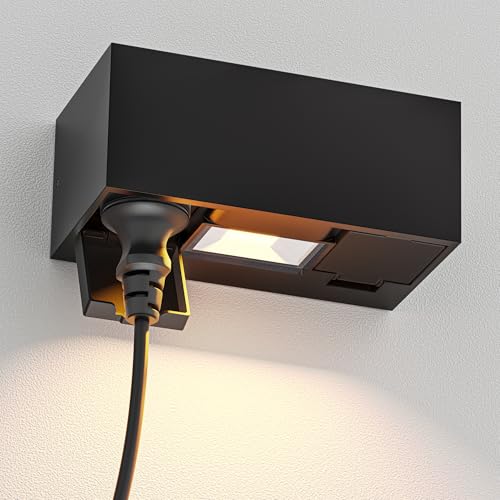 Ledscom.De Presa A Muro Wast Per Esterni, Ip44, A 2 Ingressi, Antracite, Incl. Downlight Led, 430Lm, Bianco Caldo