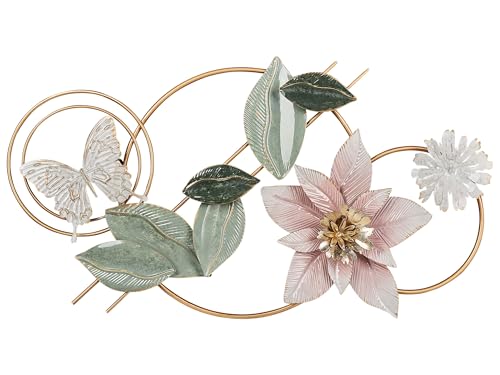 Moderna Decorazione Murale In Metallo Arte Murale Fatta A Mano Pezzo D'Accento Fiore Multicolore