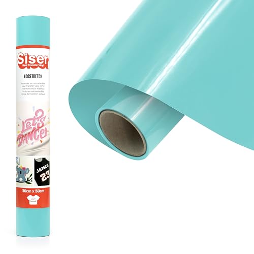 Siser Ecostretch Verde Giada, 30Cm X 0,5Mt, Vinile Termotrasferibile Termoadesivo Per La Personalizzazione Di Capi D’Abbigliamento E Indumenti Sportiv