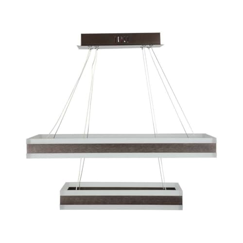 V-Tac Vt-101-2D Lampadario Led A Sospensione A 2 Rettangoli Sospesi 113W In Metallo Color Caffè Luce 3000K Triac Dimmerabile - 213988