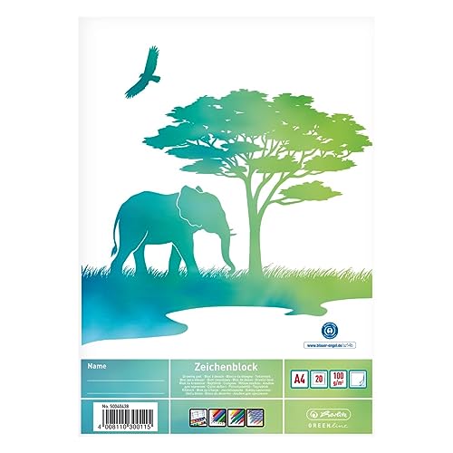 Blocco Da Disegno, Formato A4, Motivo: Elefante, 20 Fogli