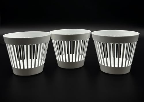 Kimmel Vaso Da Fiori Con Fessura, 15 Cm, Colore Bianco, 3 Pezzi, In Set Di Vasi Per Orchidee, Vaso Decorativo