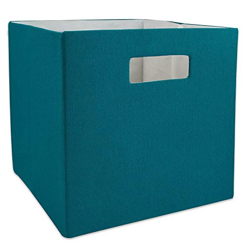 Design Imports Dii Polyester Cube Solid Teal Square