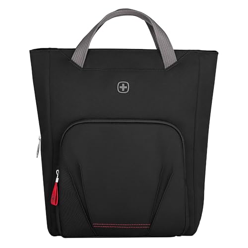 Wenger Motion Vertical Tote Borsa/Zaino Pc 2 In 1, Notebook 15,6”, Tasca Per Tablet, Tote Bag, 18 L, Ufficio Lavoro Università, Nero, 612541