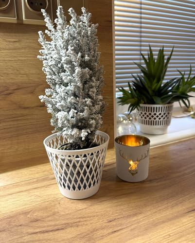 Kimmel Vaso Decorativo Per Piante, 12 Cm, Bianco, 3 Pezzi
