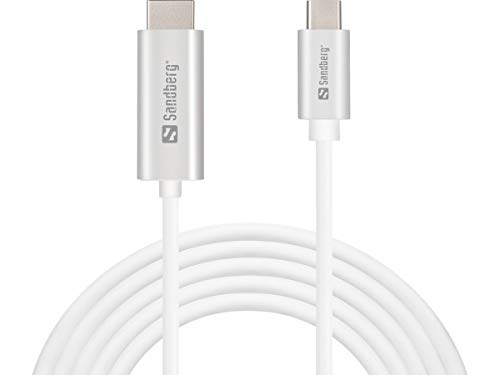 Sandberg Usb-C To Hdmi Cable, 2M, White, Argento, Uni