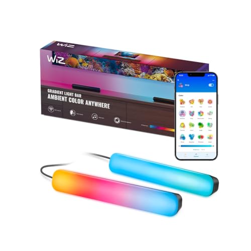 Wiz Light Bars, 2 Barre Luminose Gradient, Rgbic, Facile Installazione E Posizionamento Versatile, Connessione Wifi, Controllo Con App/Voice Control,