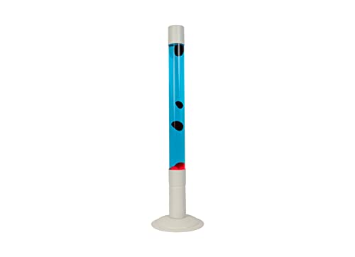 Fisura - Lampada Lava Xxl Blu. Grande Lampada Lavica Con Base Bianca, Liquido Blu E Lava Rossa. Lampada Da Terra. 20X20X75 Cm.
